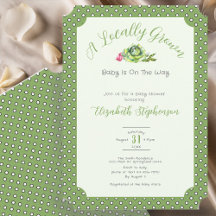 Sage Green Polka Dots Locally Grown Baby Shower
