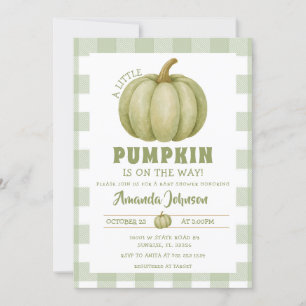 Convites Sage Green Pumpkin está a caminho do Chá de fralda