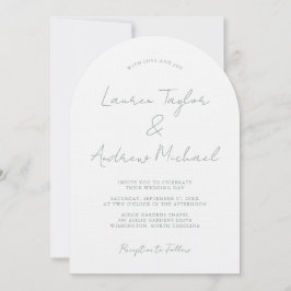 Convites Sage Green Romantic Modern Arch Wedding Invitation