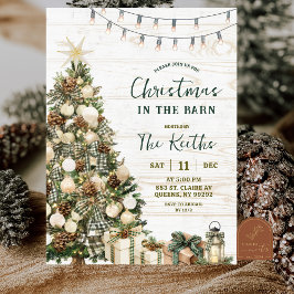 Convites Sage Green Rustic Christmas Barnyard Party