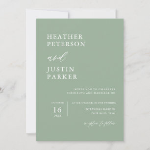 Convites Sage Green Rustic Simple Casamentos