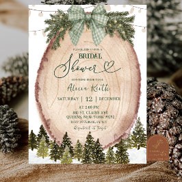 Convites Sage Green Rustic Winter Forest Bridal Shower