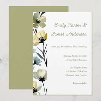 Convites Sage Green & Soft Yellow Botanical Wedding