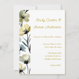 Convites Sage Green & Soft Yellow Botanical Wedding