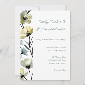 Convites Sage Green & Soft Yellow Botanical Wedding