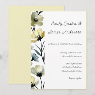 Convites Sage Green & Soft Yellow Botanical Wedding