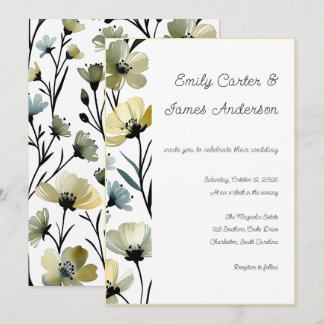 Convites Sage Green & Soft Yellow Botanical Wedding