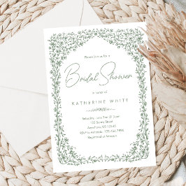 Convites Sage Green Toile Bridal Shower Invitation