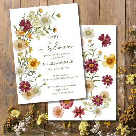 Convites Sage Green Um Pequeno Chá de fraldas De Flor Selva