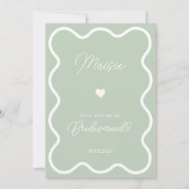 Convites Sage green wavy, você será minha proposta de madri