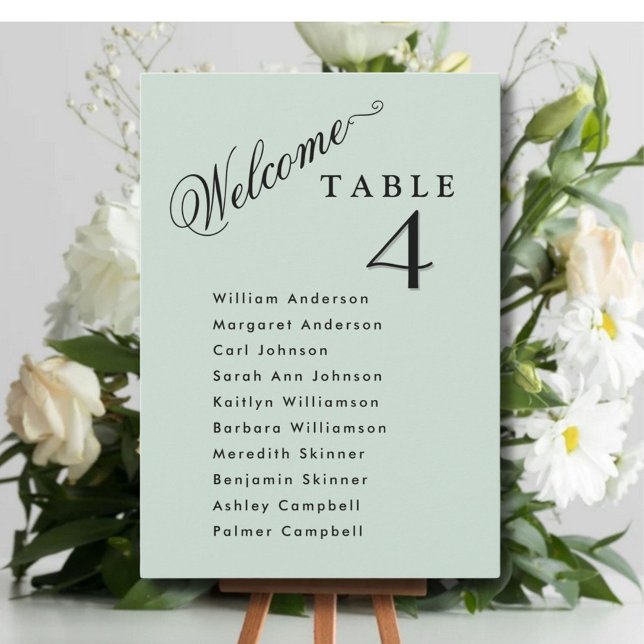 Convites Sage Green Wedating Plan Cards Guest Names (Criador carregado)