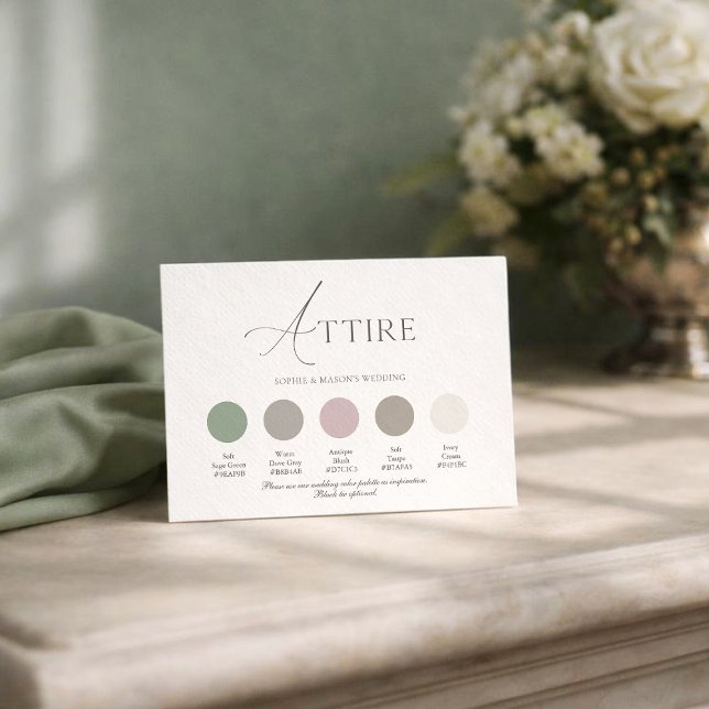 Convites Sage Green Wedding Attire Card (Criador carregado)