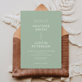 Convites Sage Green Wedding Casual Invitation