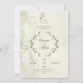 Convites Sage Green Wedding Invitation | Elegant Modern