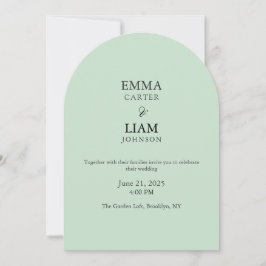 Convites Sage Green Wedding Invitation Minimal Elegant