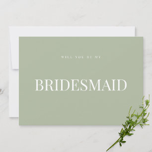 Convites Sage Green Weds, Você Será Minha Carta De Bridesma