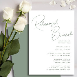 Convites Sage Green Whimsical Script Chic Test Brunch