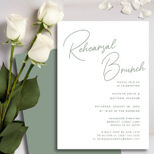 Convites Sage Green Whimsical Script Chic Test Brunch