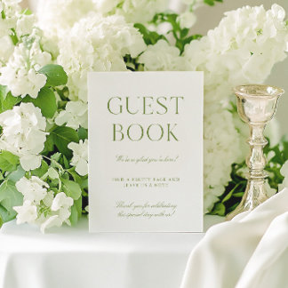 Convites Sage Green & White Weding Sign