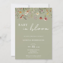 Sage Green Wildflower Baby in Bloom Baby Shower