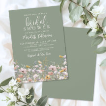 Sage Green Wildflower Bridal Shower