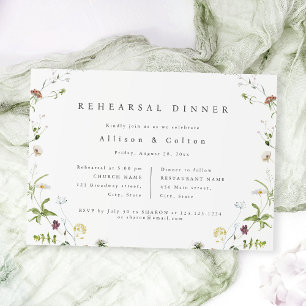 Convites Sage Green Wildflower Rustic Boho Janto de ensaio