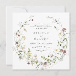 Convites Sage Green Wildflower Rustic Boho Weding