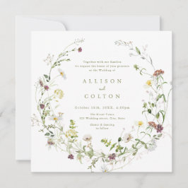 Convites Sage Green Wildflower Rustic Boho Weding