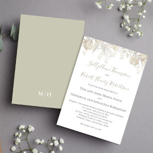 Convites Sage Greenery Elegante Wedding Foles