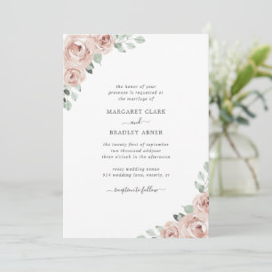 Convites Sage Greenery Pink Floral Dusty Rosa Weding