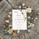 Convites Sage Greenery Spanish Wedding Invitation<br><div class="desc">Sage Greenery Spanish Wedding Invitation invitación de boda en español verde</div>