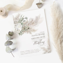 Sage Greenery White Flowers Pampas Grass Casamento