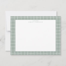 Convites Sage Grid Frame Note Card