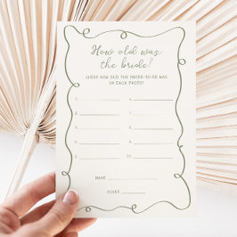 Convites Sage manuscrito Quantos anos tinha a noiva