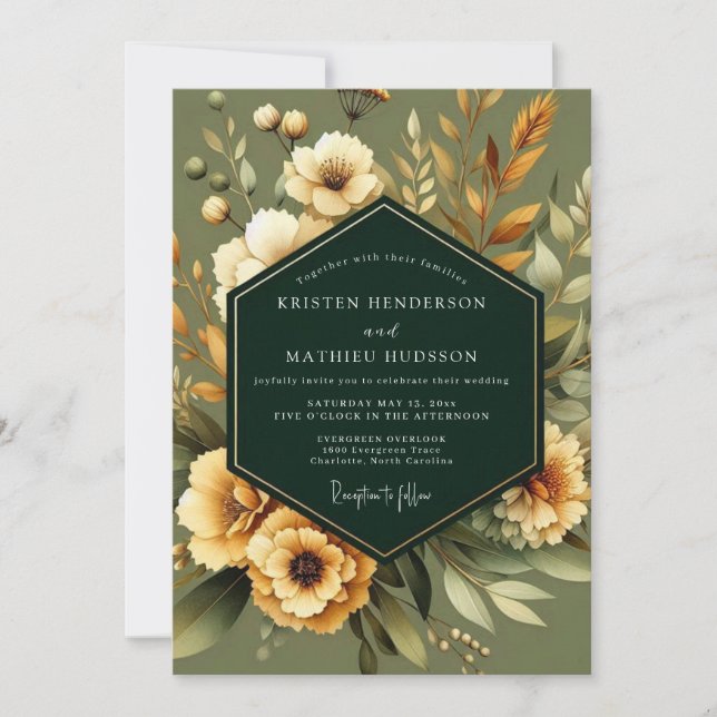 Convites Sage Marigold Earthy Wedding (Frente)