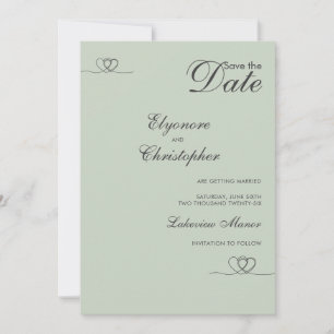 Convites Sage Moderno Casamento Chic Save The Date