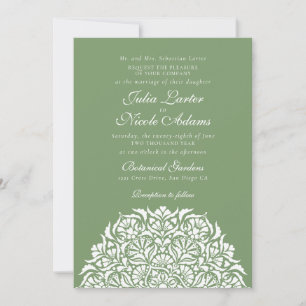 Convites Sage Moss Verde Floral Mandala Caprichosa Casament