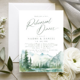 Convites Sage Mountain Forest Rustic Rehearsal Dinner