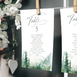 Convites Sage Mountain table number seating chart