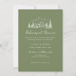 Convites Sage Mountain Wedding Rehearsal Dinner Invitation