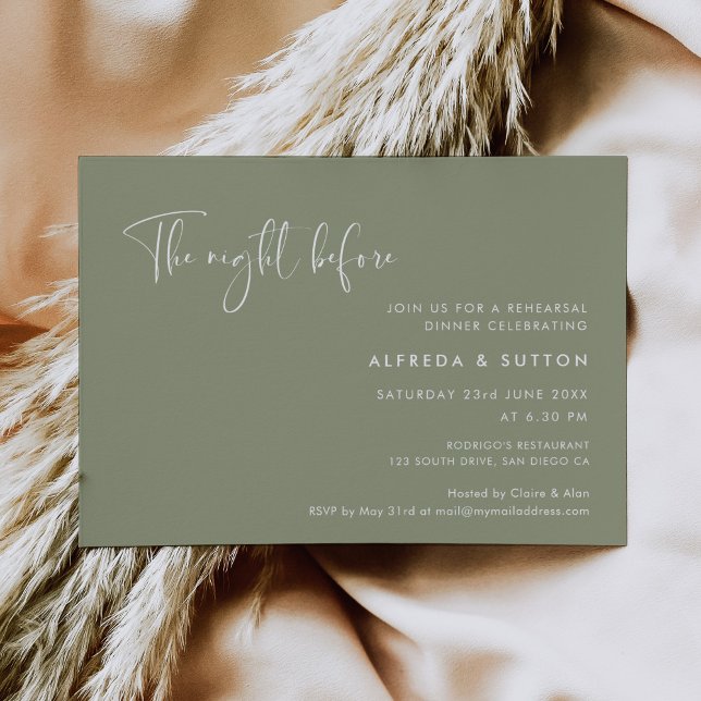 Convites Sage Na noite anterior ao jantar de ensaio (Criador carregado)