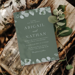 Convites Sage Narrativa Verde Deixa Casamento Elegante