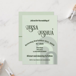 Convites Sage Retro Funky Disco Weding - Bold Modern Divers