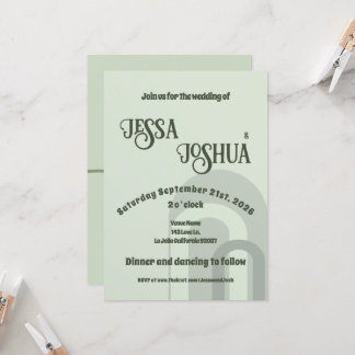 Convites Sage Retro Funky Disco Weding - Bold Modern Divers