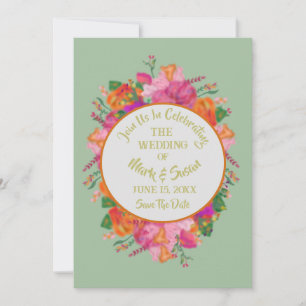 Convites Sage Secret Garden Boho Floral Weding