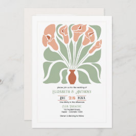 Convites Sage & Terracotta Abstract Floral Boho Wedding
