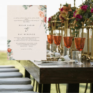 Convites Sage & Terracotta Casamento de Ambos os Conjuntos