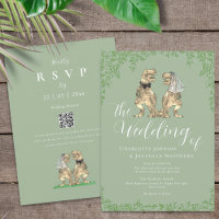 Sage Verde Código QR de Casamento de Dinossauro El