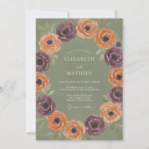 Convites Sage Verde Colheita Casamento Outonal