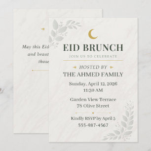 Convites Sage Verde & Dourado Botânico Sage Brunch Eid Lua